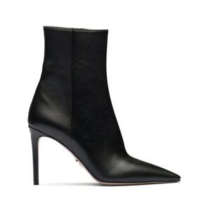 Prada triangle logo 95mm ankle black leather boots SIZE 41 NEW